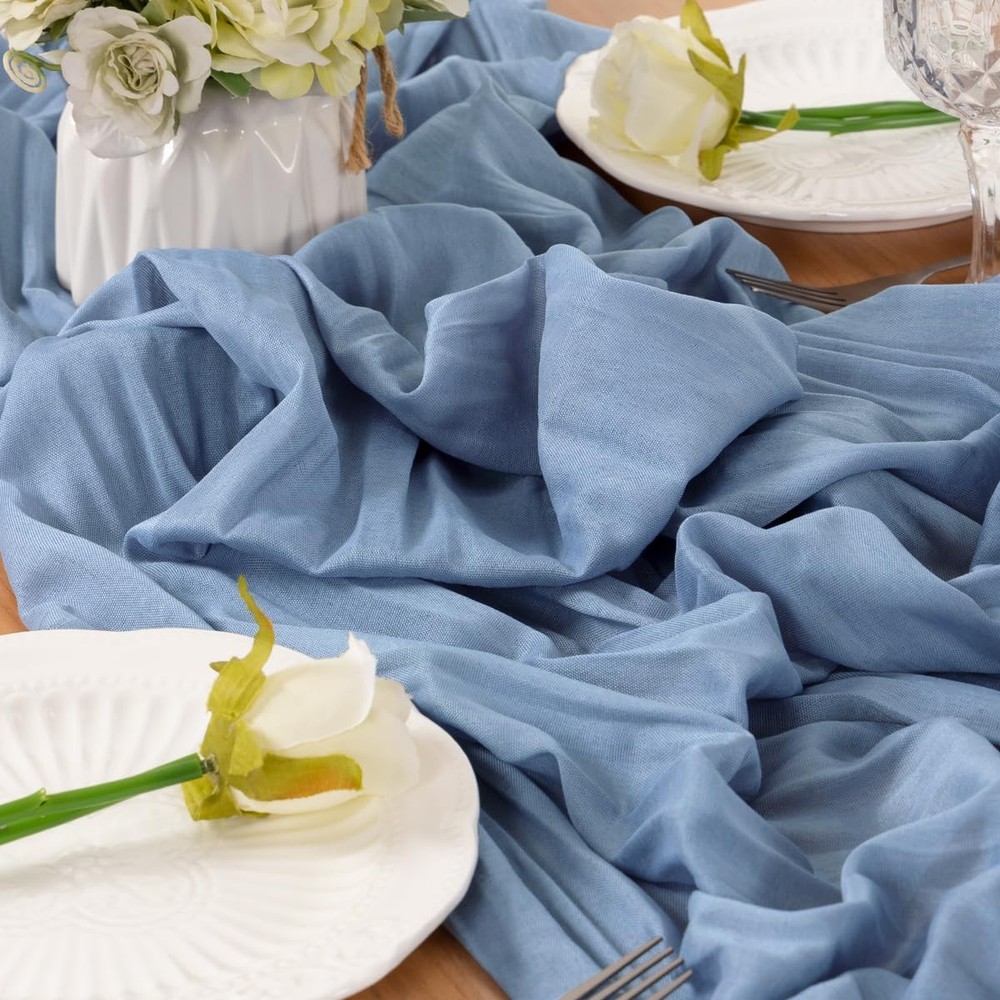 Dusty Blue Table Runner Cheesecloth Table Runner 10 Pack 10FT Rustic Spring T...