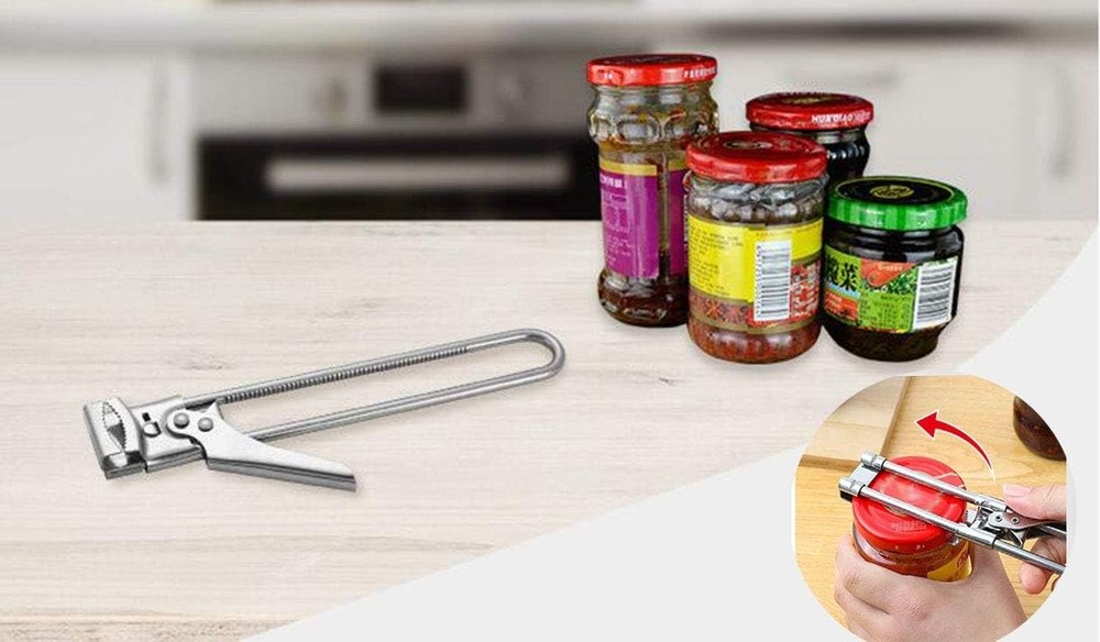 Adjustable Stainless Steel Master Jar & Bottle Opener - Multifunctional Manual