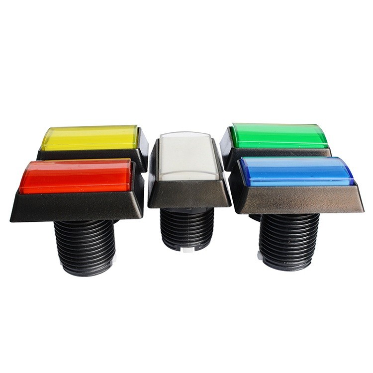 5Pcs Arcade Square Rectangle Buttons LED Push Illumilated w/ Microswitch ee