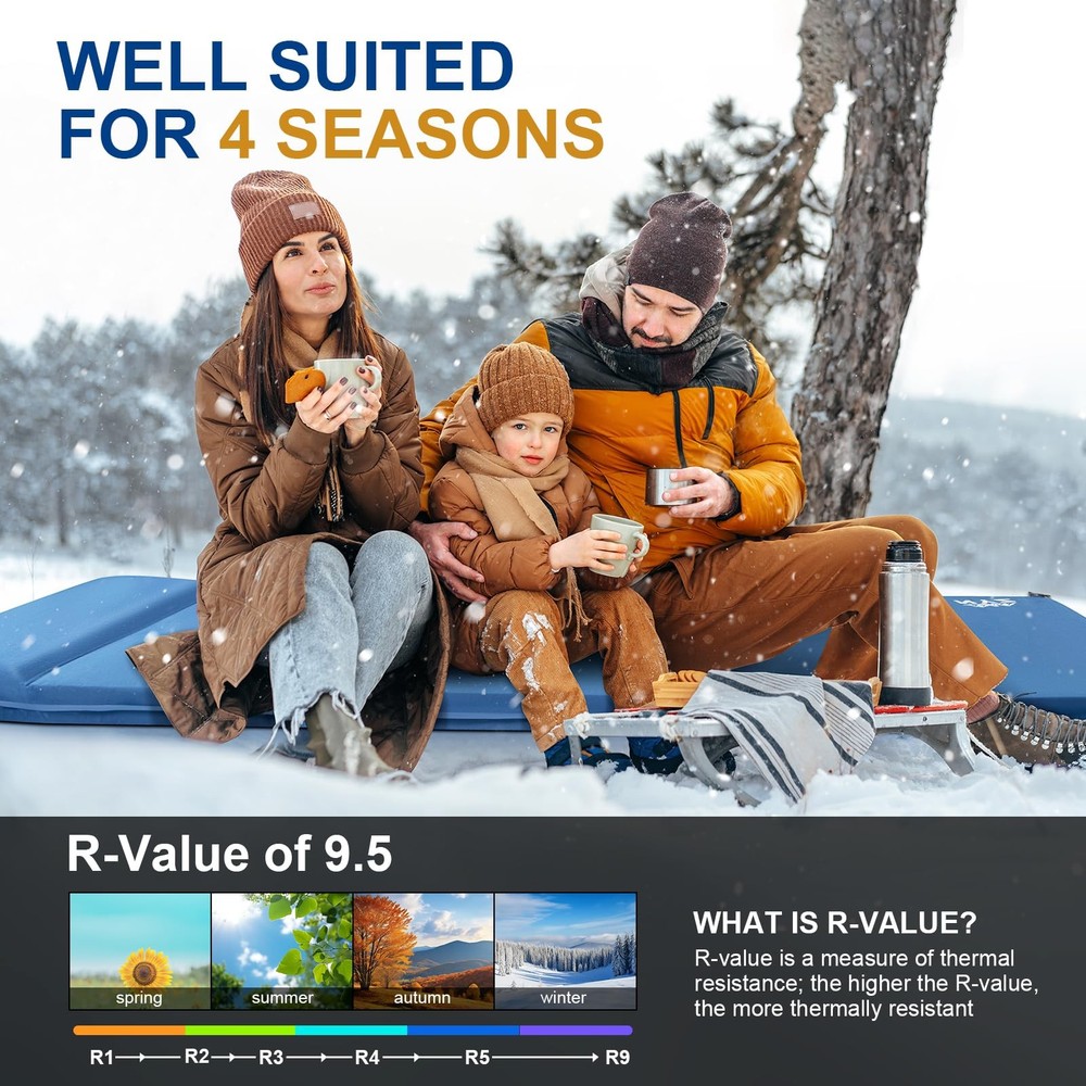 Self Inflating Sleeping Pad for Camping 3.1" Ultra-Thick Memory Foam Camping ...