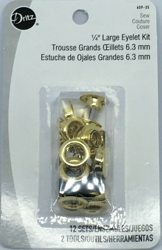 Dritz ~ (659-35) - 1/4" Large Eyelet Kit - 12 ct