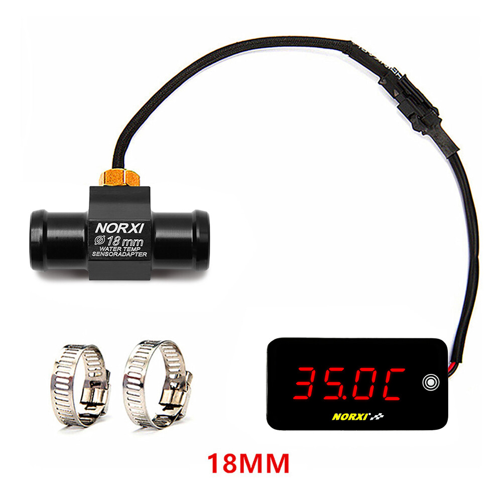 Automatic Water Temp Thermomete Voltage Time NORXI LED Display adapter 18MM