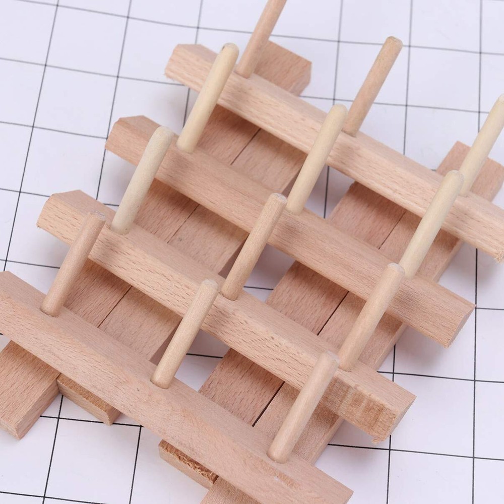12 Spools Wooden Thread Holder Sewing and Embroidery Thread Rack Thread Holde...
