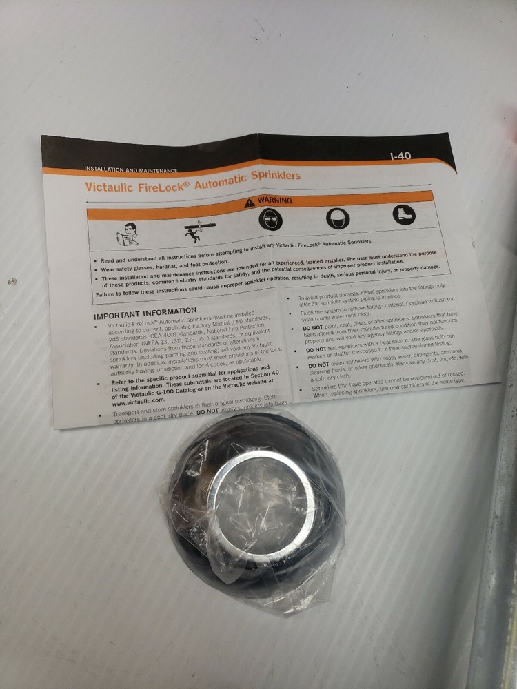 Victaulic Firelock Automatic Sprinkler SEE DESCRIPTION