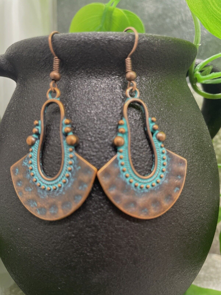 2” Earring Set Bronze-tone Boho Dangle Drop New Free Ship A3559