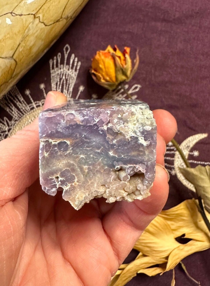 Grape Agate Raw And Polished Point, Grape Agate Tower, All Natural