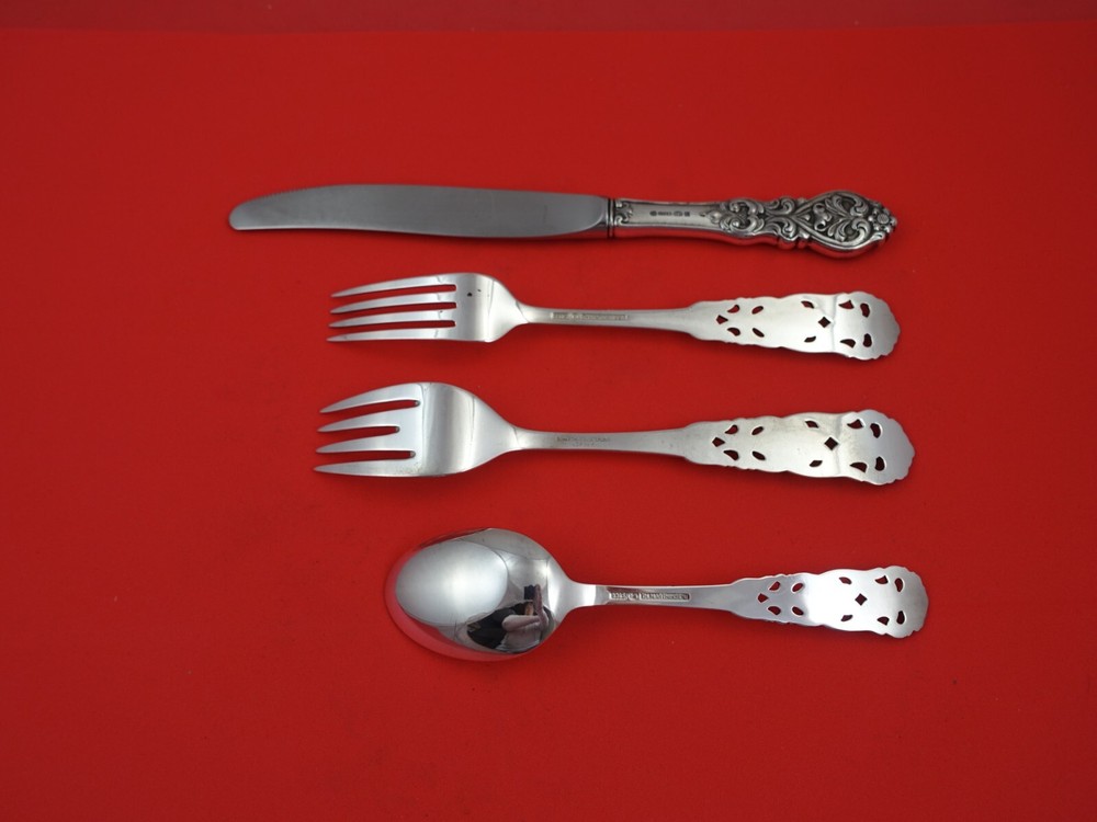 Valdres by Th. Marthinsen Norwegian .830 Silver Regular Size Place Setting 4pc