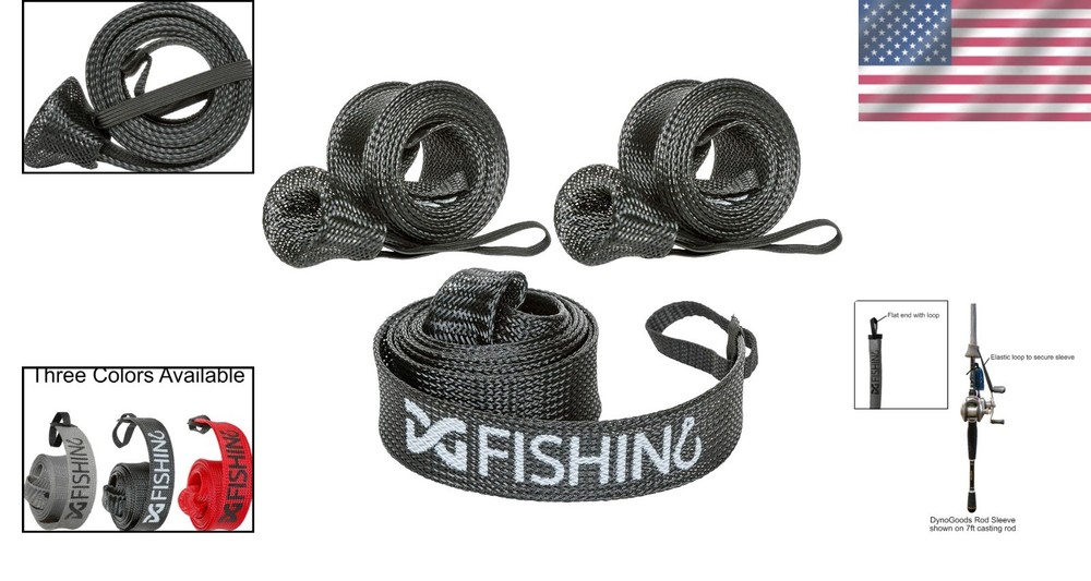 Durable 7ft Casting Rod Sleeves - Tangle-Free Storage Solution, 3 Pack