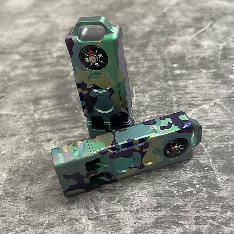 Titanium Alloy Outdoor Survival Safty Whistle Training Warning Tool with Compass