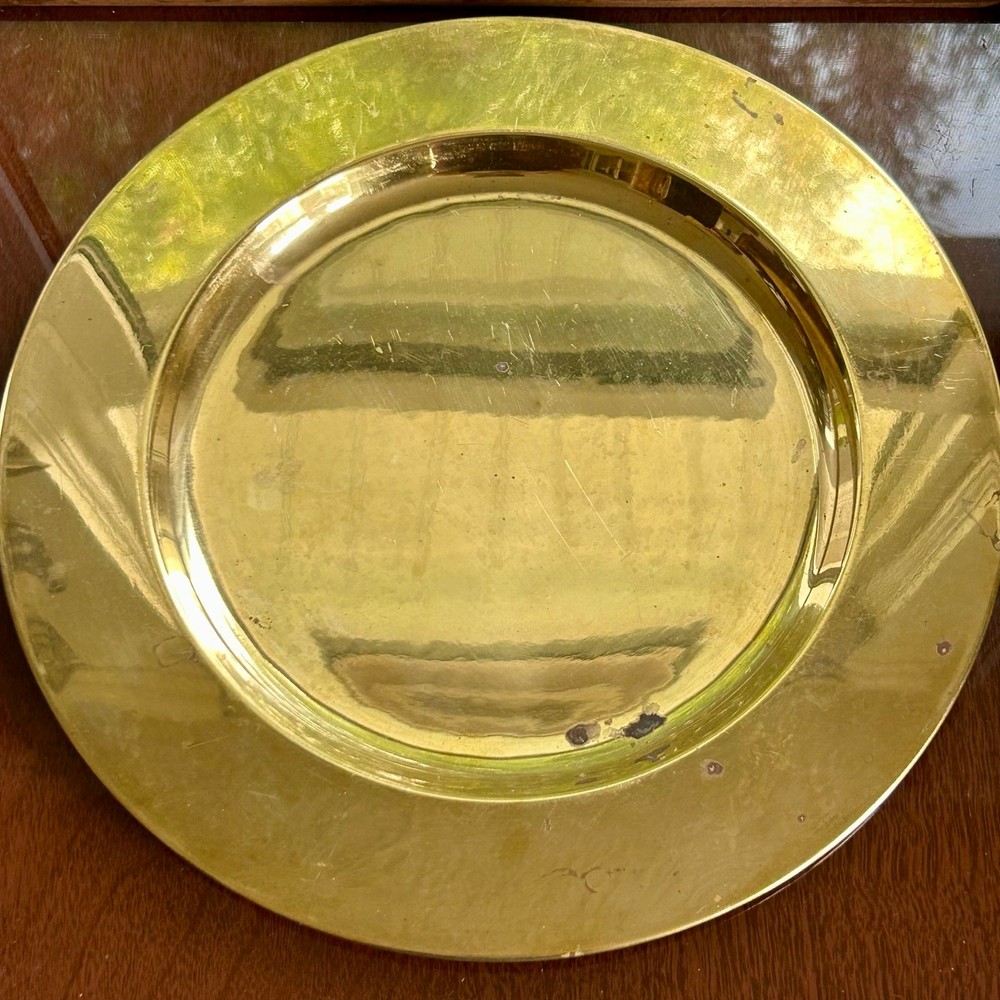 Vintage Solid Brass Charger Plate Decorative serving plate Home Accent