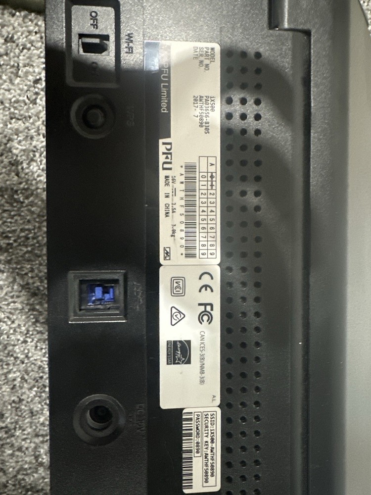 Fujitsu ScanSnap iX500 Duplex Document Scanner WiFi USB Tested Working