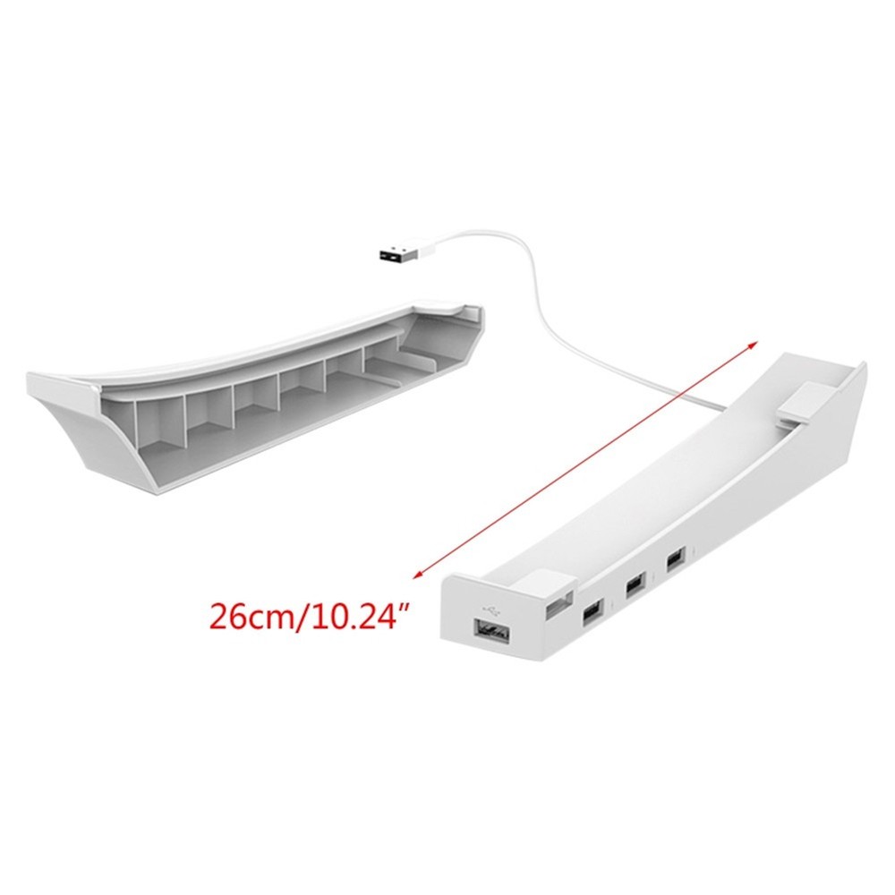 For PS5 Console Version Wall Mount Holder Game Host Storage Bracket 4 USB Port