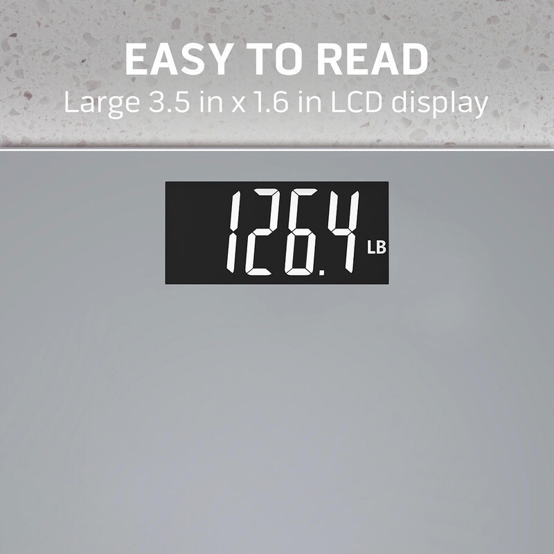 Extra Wide Digital Bathroom Scale 500lb Capacity Large LCD Display 4 User Memory
