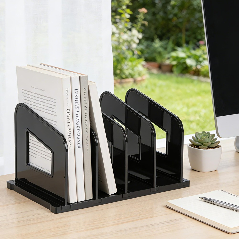 File Organizer, Acrylic Folder Organizer File Sorter, Plastic Vertical Divide...