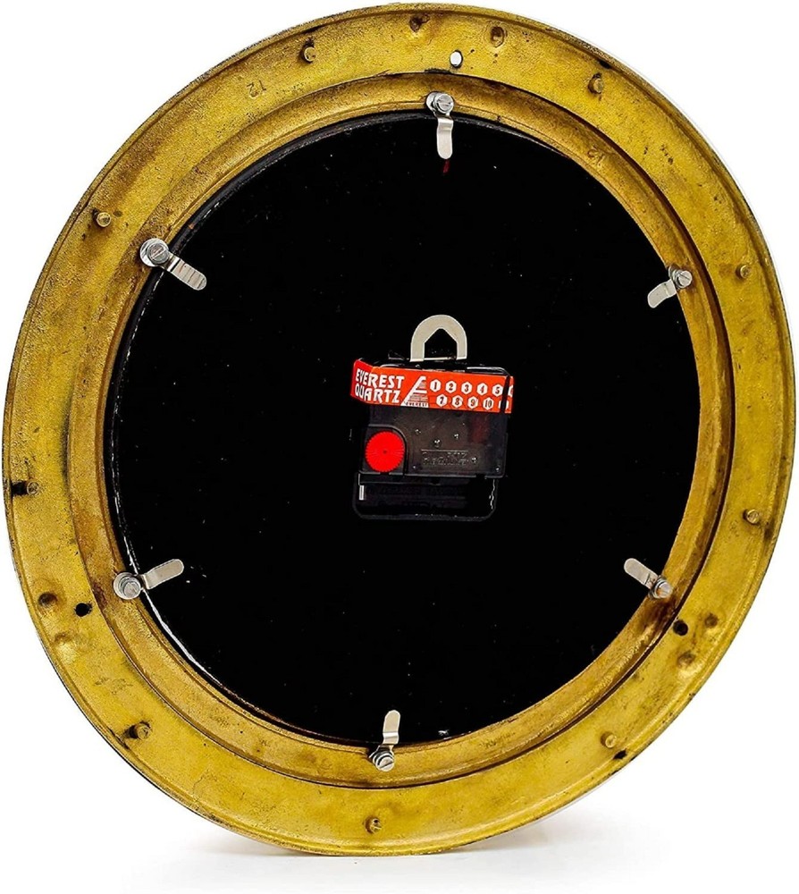 Solid Brass Nautical Navigation Marine Brass Porthole Wall Mounted Clock 17 BVFG