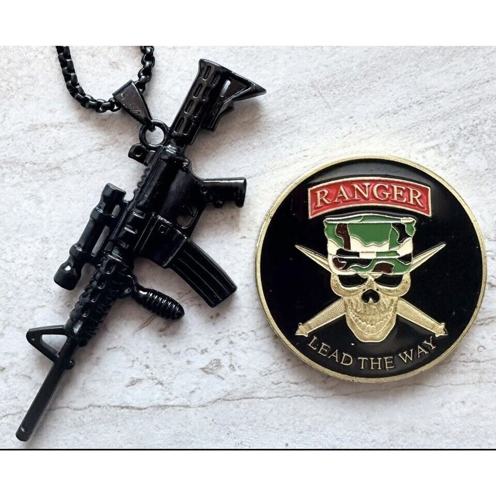 Army Ranger coin + neckles