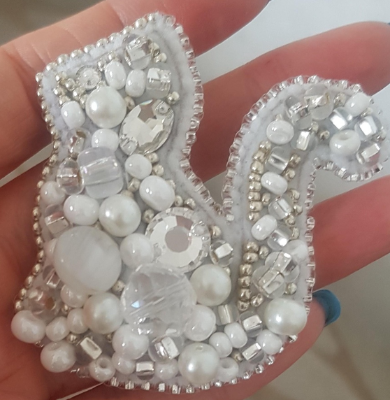 Crystal Art Beadwork kit for creating brooch BP-220C Cat