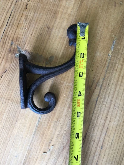 6 Cast Iron Rustic Victorian Style Coat Hooks Hook Rack Hall Tree Vintage Look