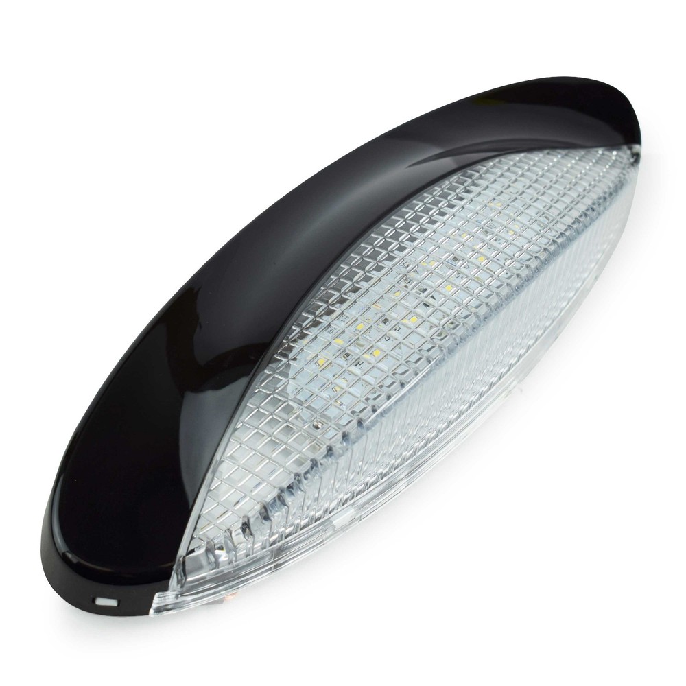 RV LED Porch Light Euro clear lens camper RV trailer Camper Black exterior 12V