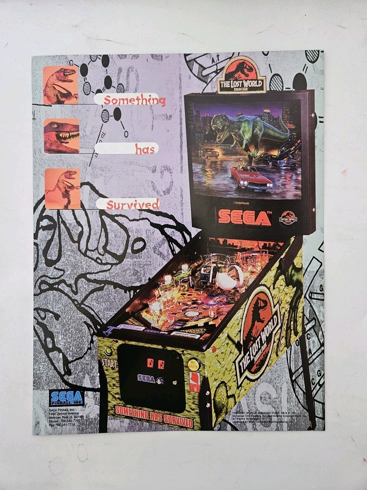 The Lost World Pinball Machine Ad Original