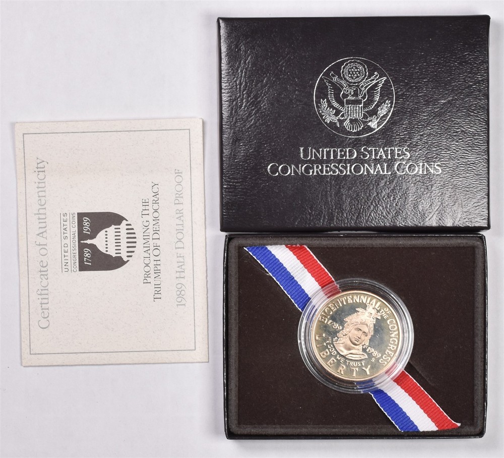1989-S Congressional Half Dollar - Proof With Box & COA