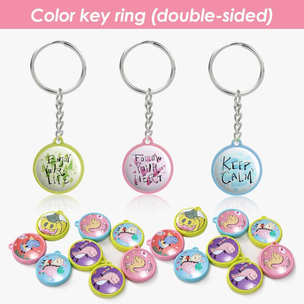 Keychain Button Making Supplies for Button Maker Machine, 50 Sets 32Mm Button Re