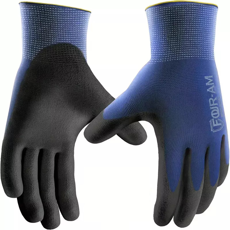 POLYURETHANE COATED WORK GLOVES general purpose utility duty mechanic pair grip