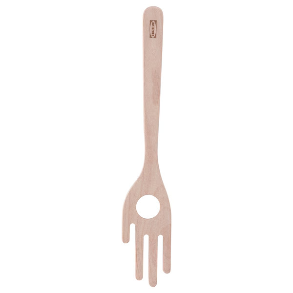 NEW: IKEA Spaghetti server Spoon, solid wooden birch, 12 " - with Tags STRÅLFENA