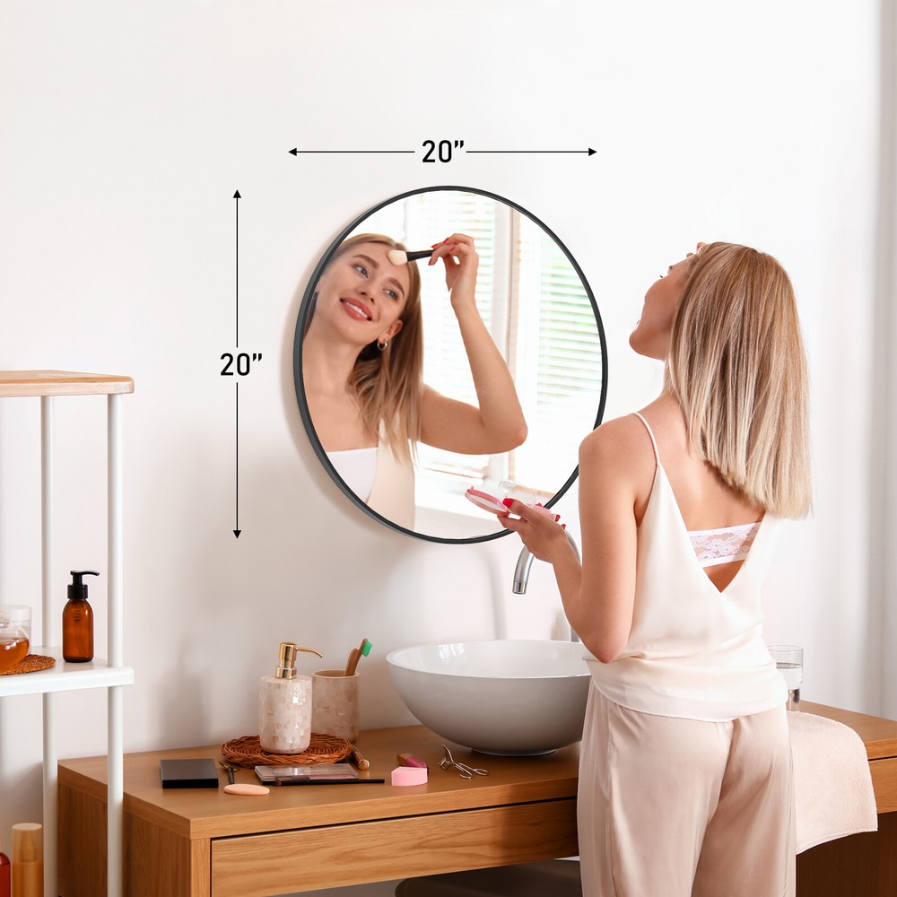 20"/24"/30" Bathroom Round Framed Wall Mirror Circular Mirrors