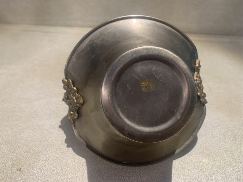 Vintage Solid Brass Basket Ornate Foldable Handle India Decor Flowers