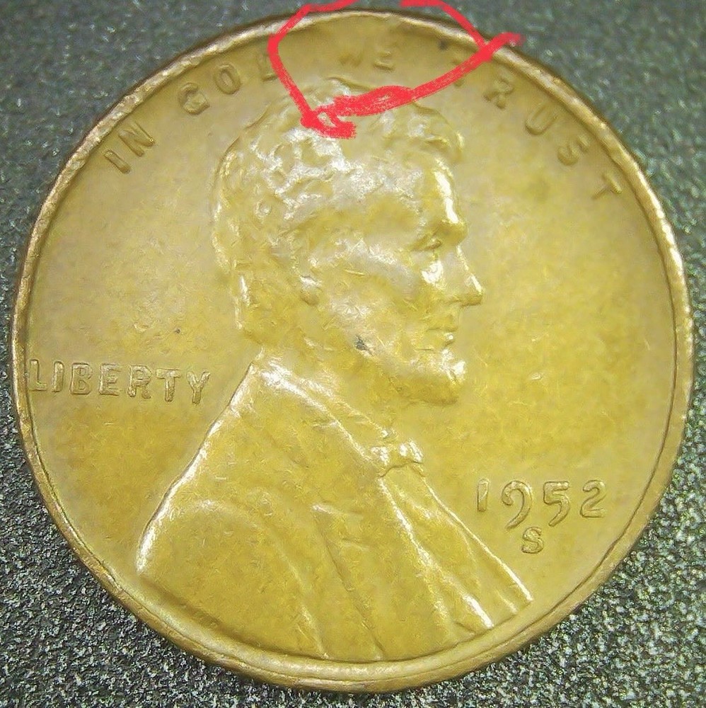 1952 S Wheat Cent “Small Clipped Planchette ”