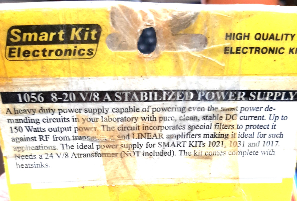 8-20 Volt Stabilized Power Supply DIY Kit from Smart Kit Electronics #1056 ~BB32