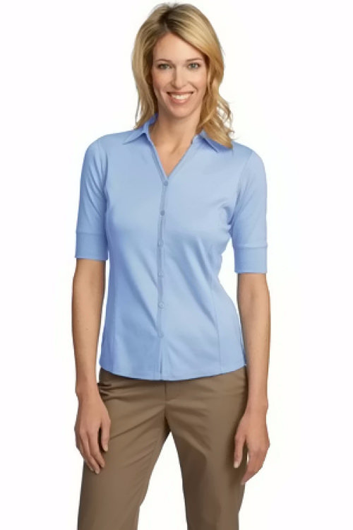 Port Authority Women's Interlock Button Front Polo Shirt