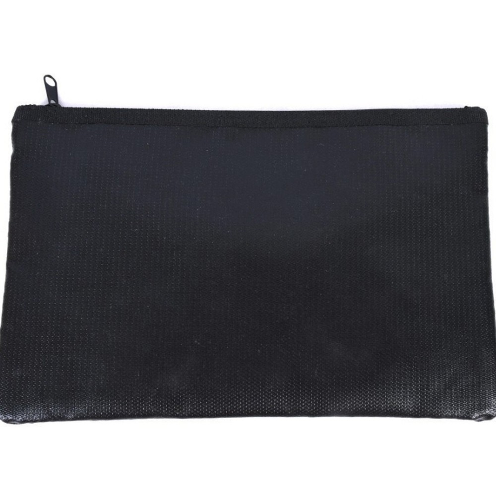 Black Fireproof Waterproof Document Bags Envelope File Folder Cash Pouch