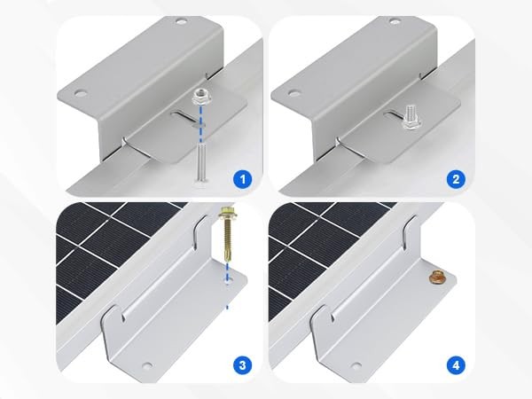 16 Units Solar Panel Mounting Brackets,Z Bracket Sets 4 Pack Z Bracket