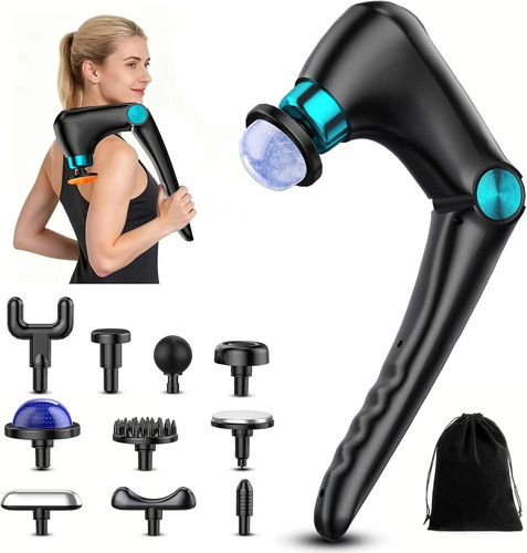 Folding Massage Gun with Heat & Cold Therapy, Back & Deep Tissue Black