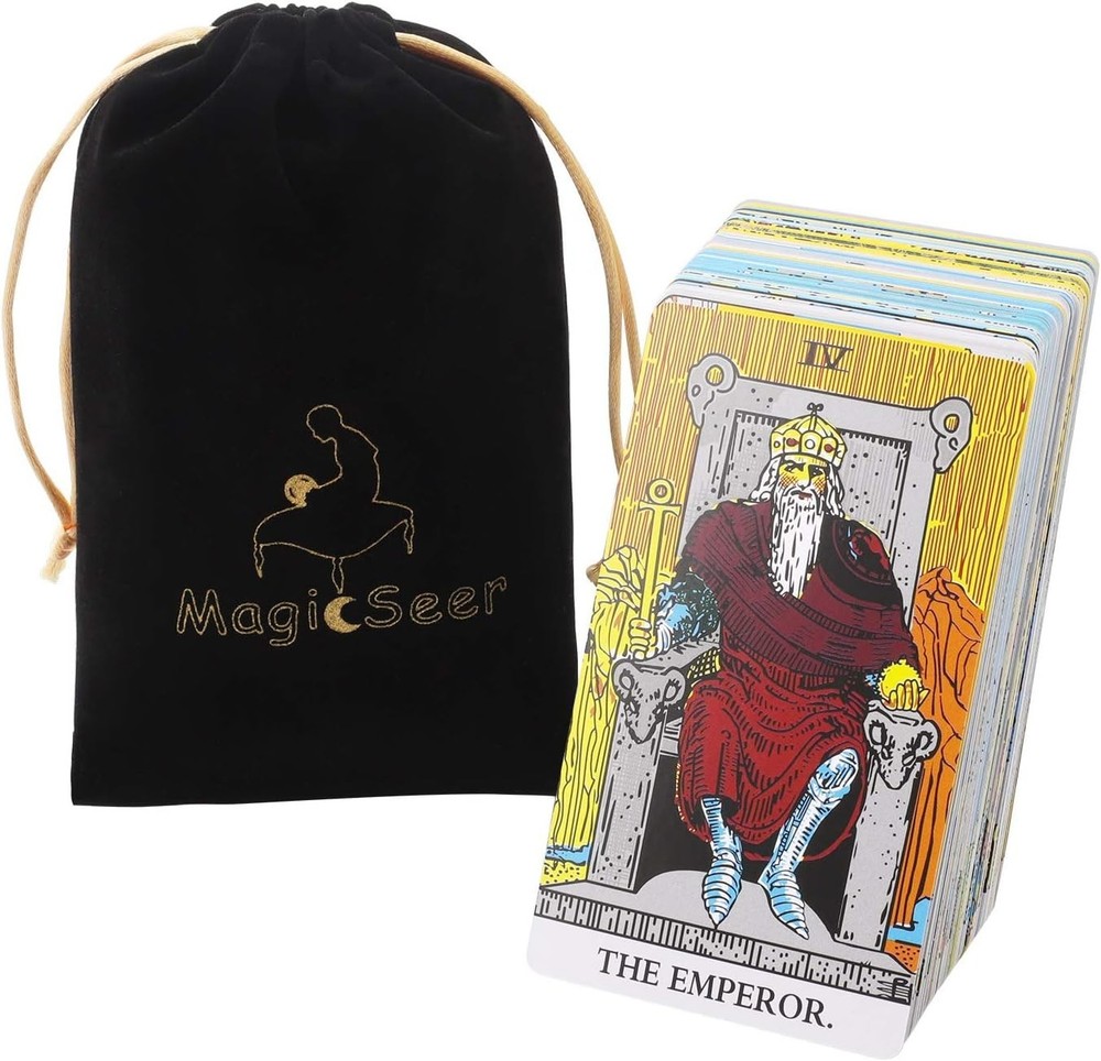 Tarot Cards, 78 Pcs Durable Large Borderless Deck for Beginners and Experts, ...