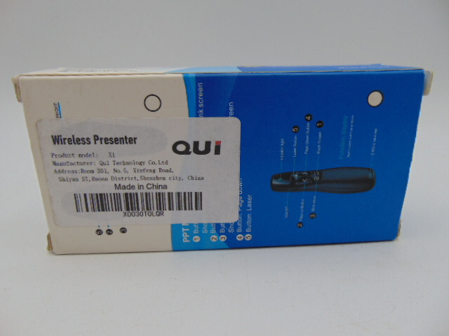 Qui Technology Wireless Presenter Clicker & Laser Pointer 2.4GHz USB Receiver