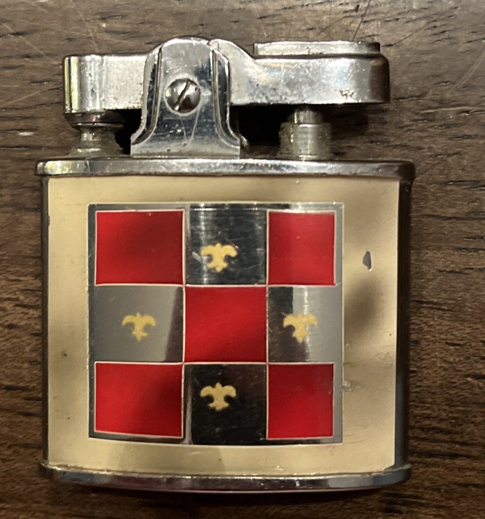 Vintage Lighter Star-Lite Automatic Fleur de Lis Tobacciana