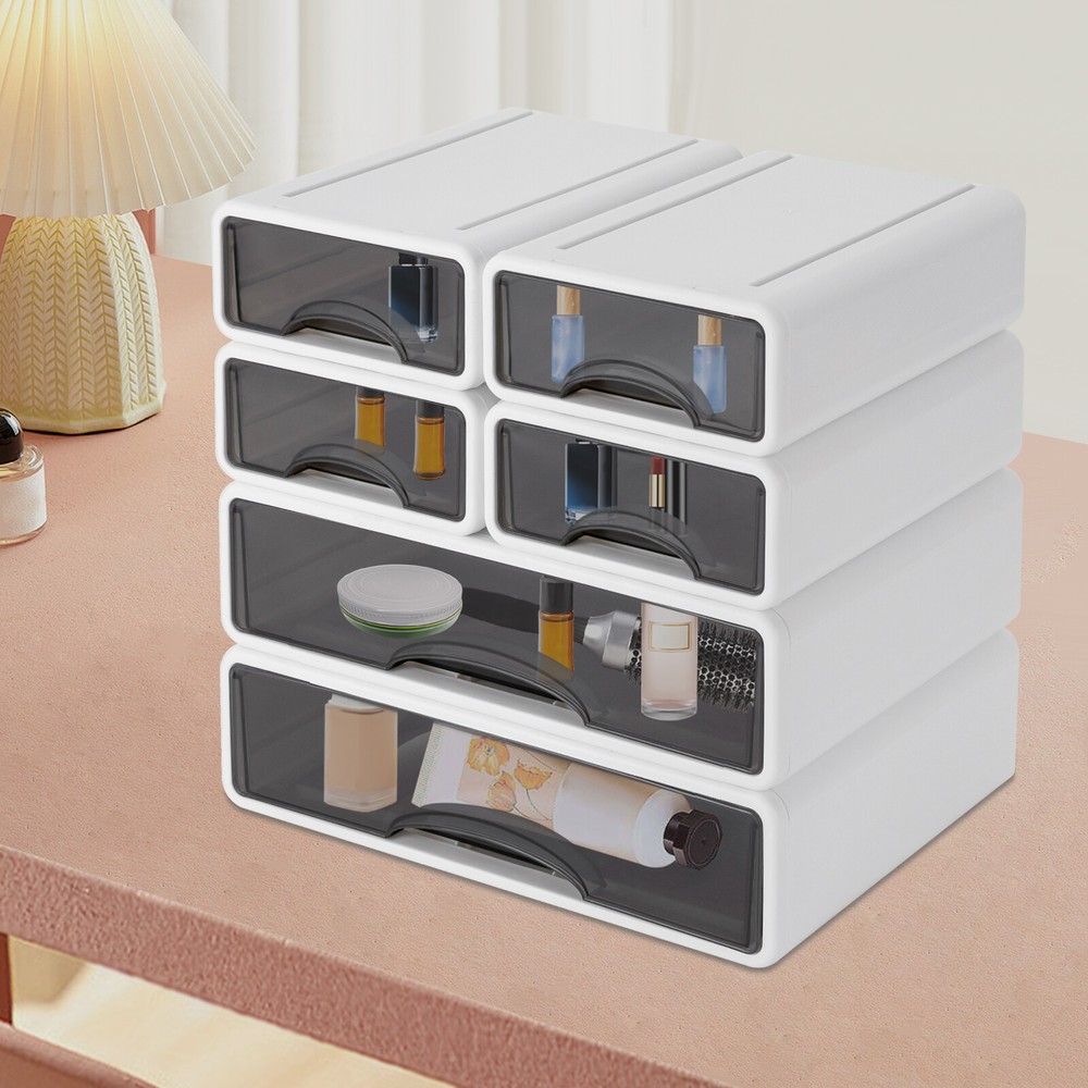 Stylish 6-Drawer Desktop Organizer - Modern Rectangular Storage Solution