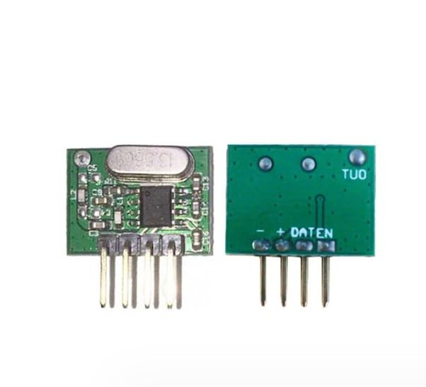 5 PCS 433mhz Wireless RF Transmitter and Receiver with Antenna Ask Remote Con...