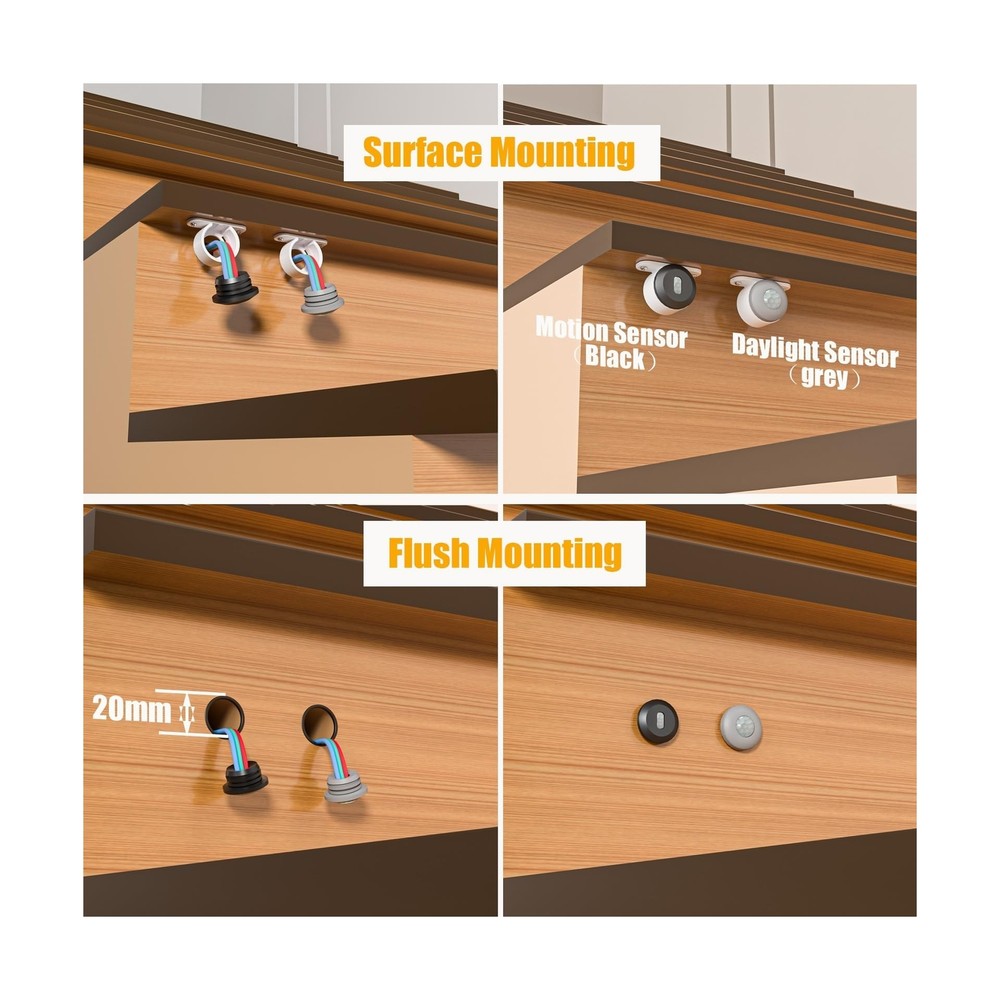 Motion Sensor with Daylight Sensor LED Stair Lighting Kit KMG-3233, 40 Inches...