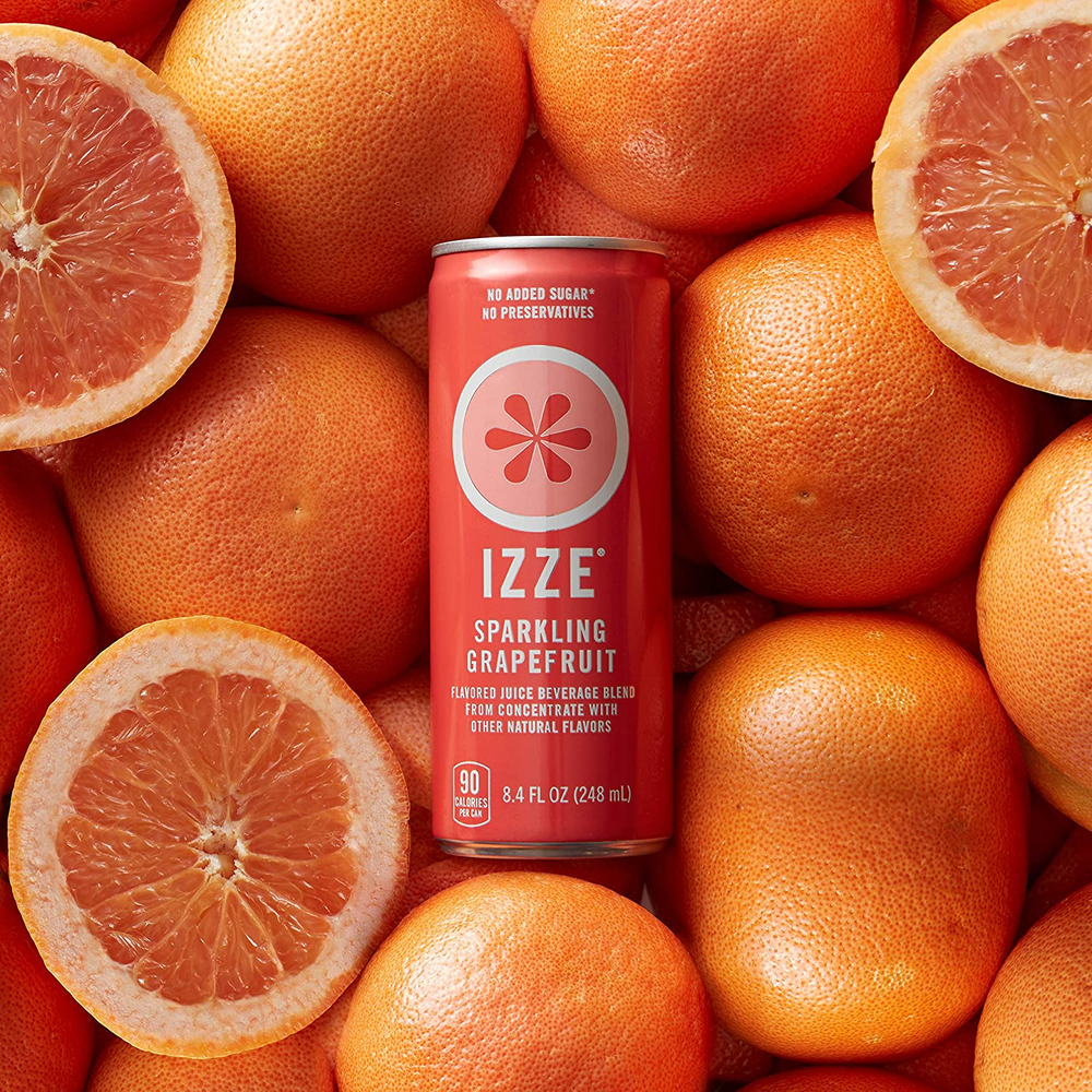 IZZE Sparkling Juice, Grapefruit, 8.4 oz Cans, 24 Count