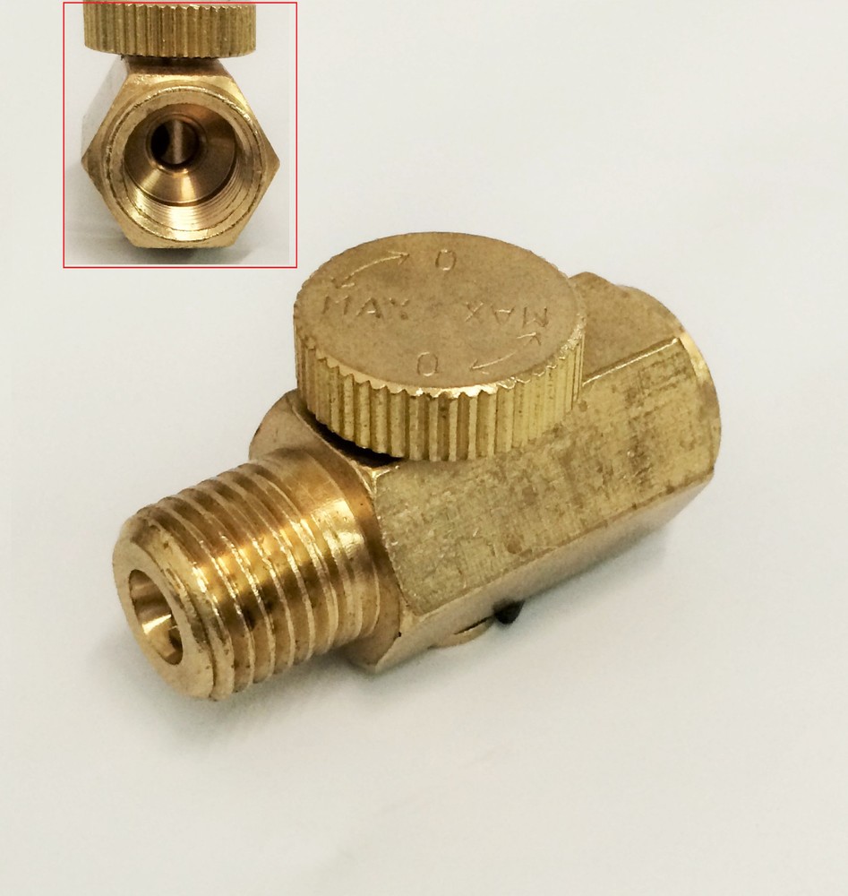 1/4" NPT Inline Regulator Solid Brass Compressed Air Pressure Valve Tool New