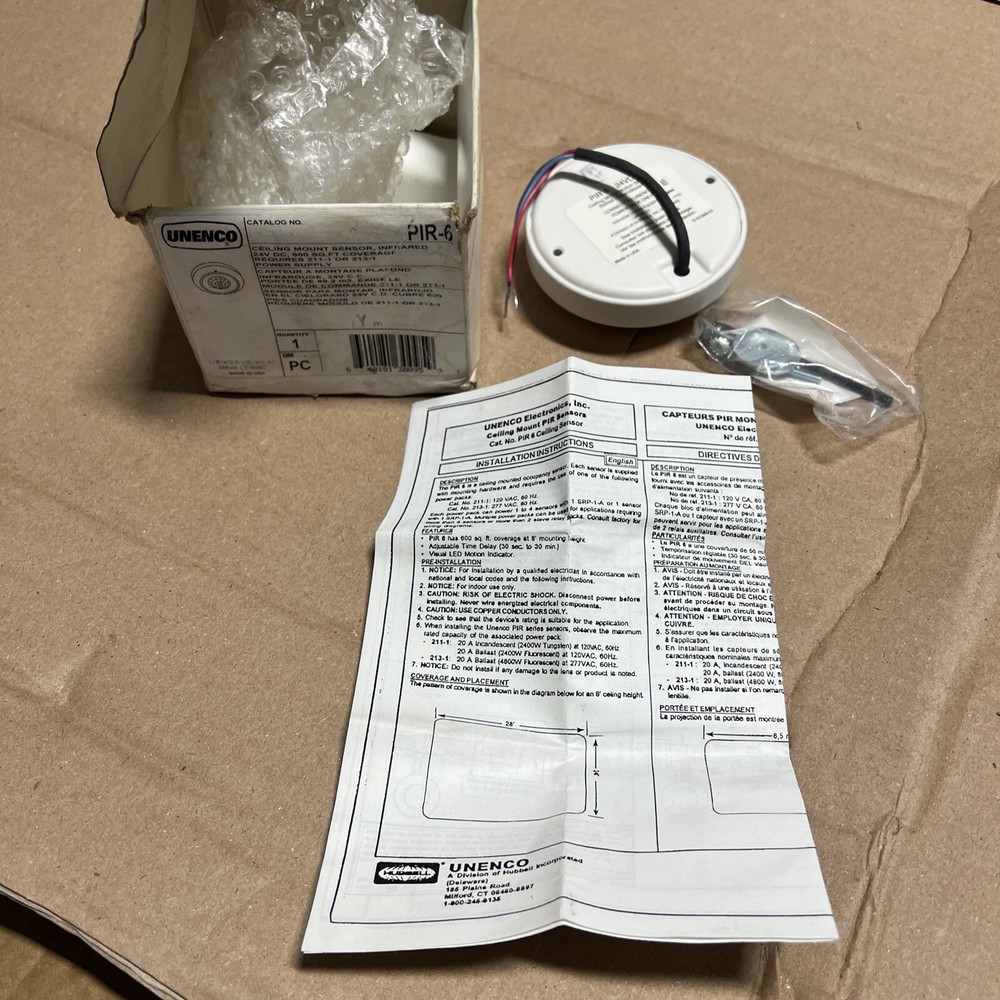 PIR -6 Ceiling Mount motion Sensor 24 VDC