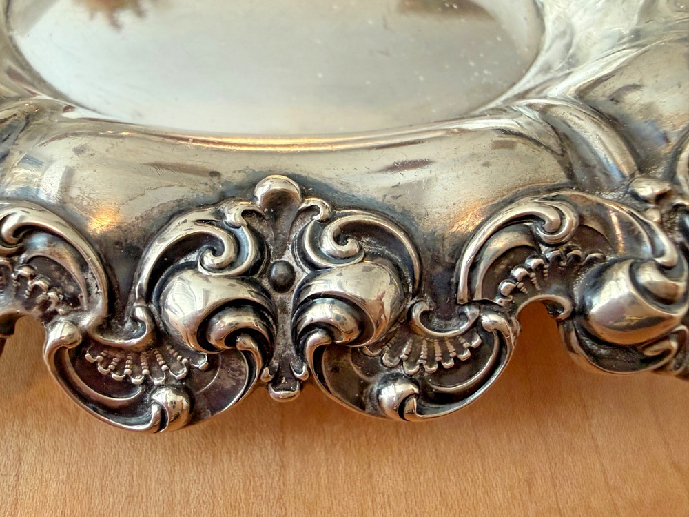 Sterling Silver Marked Oval Fancy Dish