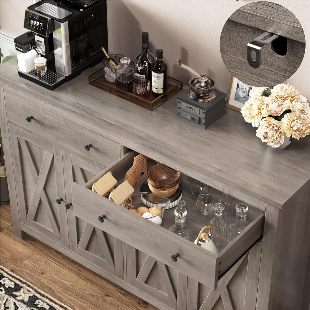 Sideboard Buffet Cabinet with Storage, 55" Large Kitchen Storage Cabinet with 2