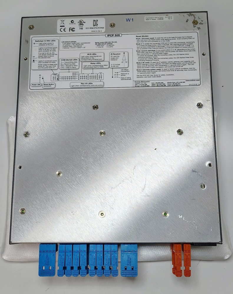 Extron IPCP 505 IP Link Control Processor Unit AC Power Cord Phoenix Connectors