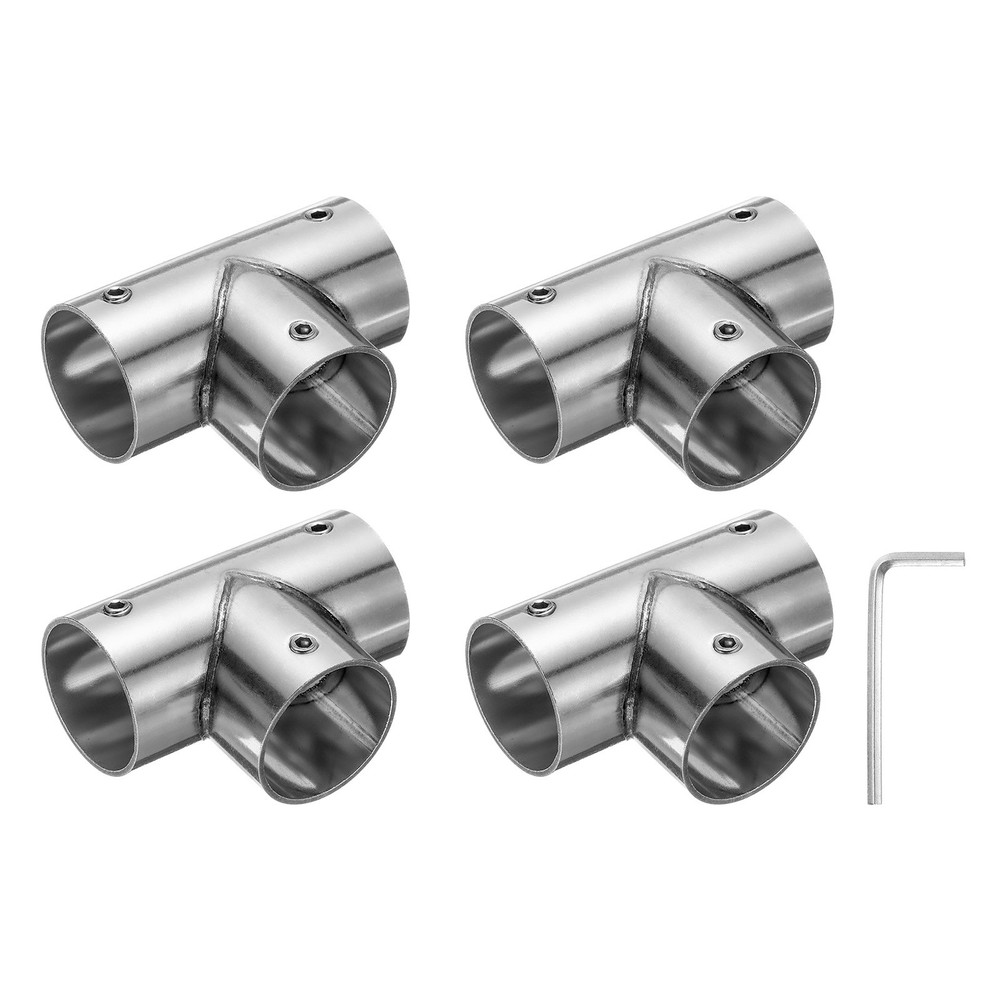 4Pcs Tee Structural Pipe Connectors 1" Fit Pipe Dia 3 Way