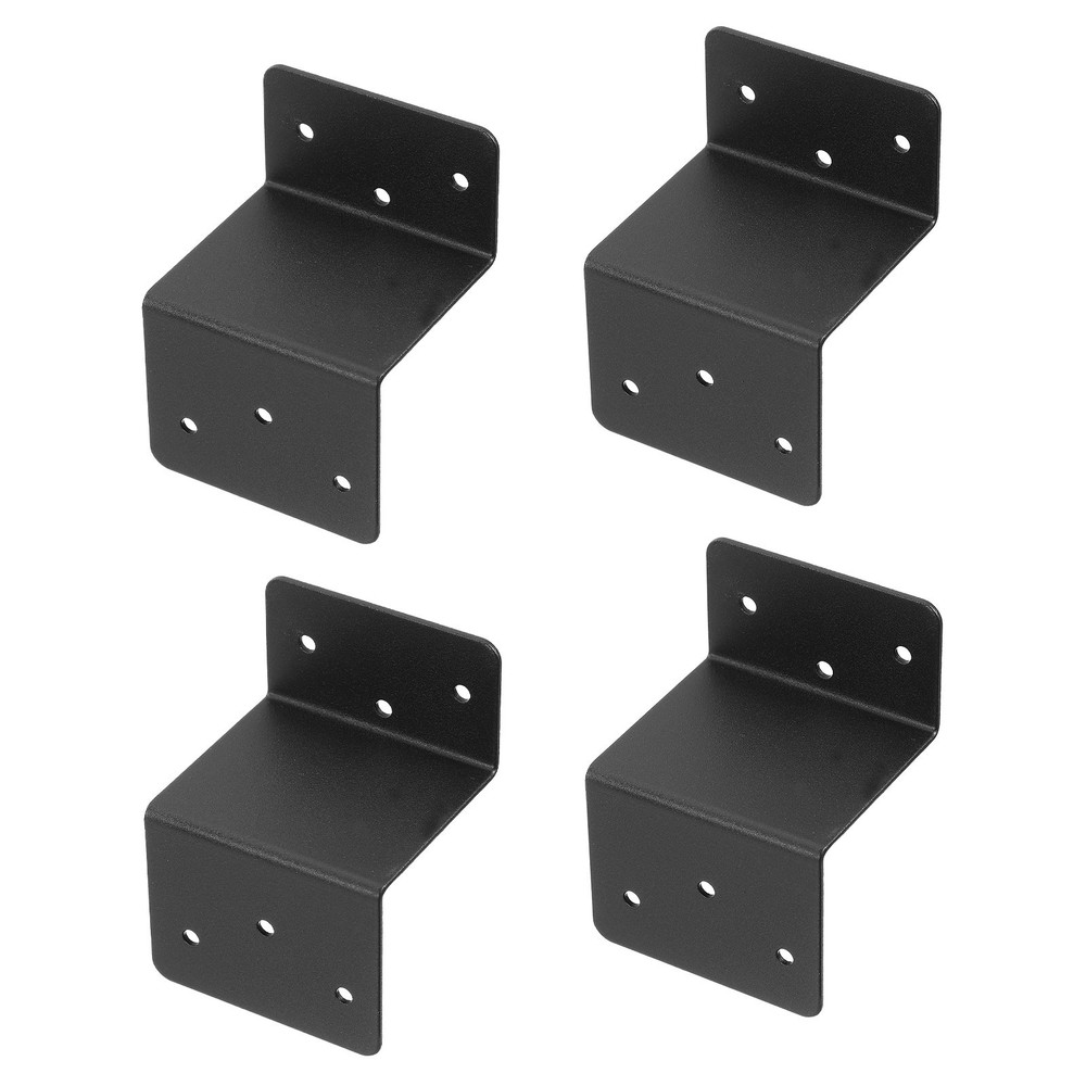 4pc Z Bracket Dual Channel Angle Bracket 3.2"x2.36"x2" Black